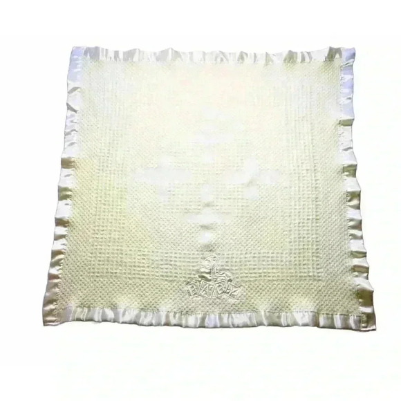 Kidget Thermal Baby Blanket Giraffe w. Satin Trim Yellow 33 3/8 x 29 1/4 inches - Picture 5 of 5